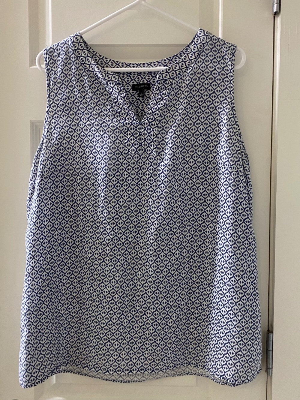 Talbots Coastal Blue and White Tunic, Size L